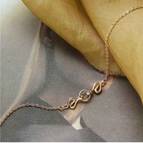 GOLD 14k Gold Plated Snake Chain Bracelet - Picture 4 of 6